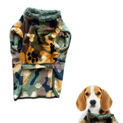 PETIZOOS - Polera para Perro Felpa Militar Talla M