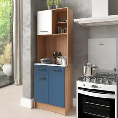 2020 HOME - Mueble Auxiliar de Cocina Dalia Almendra/Azul Acero