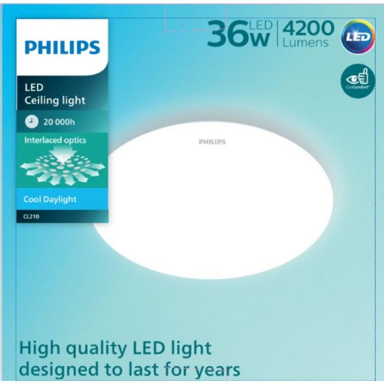 Plafón LED 36W Luz Fría Redondo