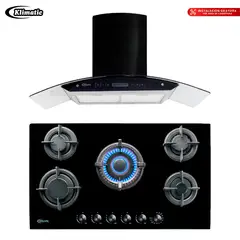 KLIMATIC - Combo Cocina Empotrable 4 Hornillas Gina X + Campana Extractora Venezia