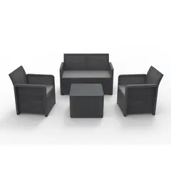 GENERICO - Juego de Balcón de Terraza Confort Nassau 4 Personas Antracita