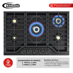 KLIMATIC - Cocina Empotrable Eléctrica 5 Hornillas Negro