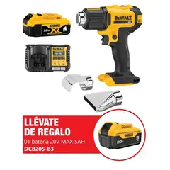DEWALT - Pistola Calor 20V + 01 Batería Ion Litio 20V + 01 Batería Ion de Litio 4.0Ah + 1 Cargador