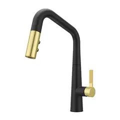 PFISTER - Forma Redonda 0.40x0.20x0.35 Negro Mate -Oro cepillado