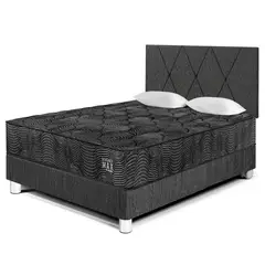 PARAISO - Dormitorio Pocket Max Black 2 plz + 2 Almohadas + 1 Protector