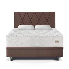 PARAISO - Dormitorio Boxet Pocket Max Queen Chocolate + 2 Almohadas + 1 Protector