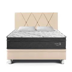 PARAISO - Dormitorio Boxet Pocket Star 2 plz Champagne + 2 Almohadas + 1 Protector