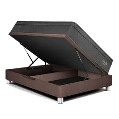 PARAISO - Cama Boxet Pocket Star 2 plz Chocolate + 2 Almohadas + 1 Protector