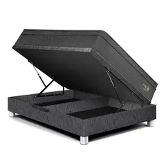 PARAISO - Cama Boxet Pocket Star 2 plz Charcoal + 2 Almohadas + 1 Protector