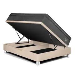 PARAISO - Cama Boxet Pocket Star 2 plz Champagne + 2 Almohadas + 1 Protector