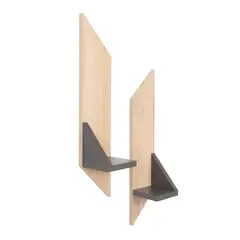 TUHOME - Set 2 Repisa Vettel 50x10cm Plomo/Café