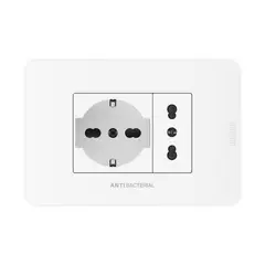 BTICINO - Toma Bipaso + Schuko Antibacterial Matix Go