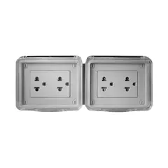 BTICINO - Doble Toma Duplex Universal 2P+T 16A IP-55 Gris