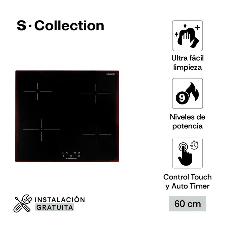 Encimera Empotrable De Inducción 4 Hornillas S-Collection 3120SOLCO050V2