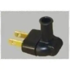 EPEM - Enchufe espigas planas con salida de cordón 90 grados 10A a 250V Negro.