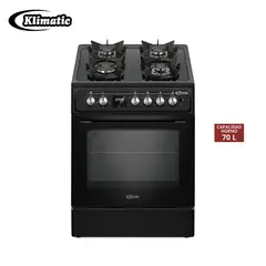 KLIMATIC - Cocina de Pie a Gas 4 Platos Negro Elda