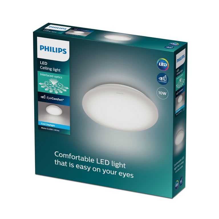 Plafón LED 10 W Luz Fría G2 Policarbonato Blanco 28 cm