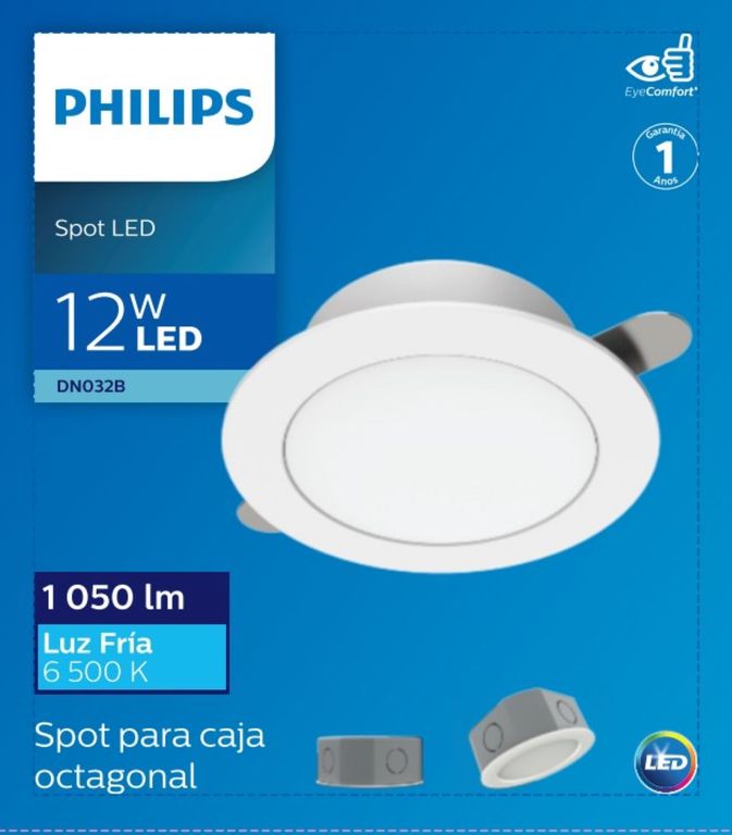 Spot Plástico Blanco 12W Luz Fría