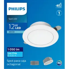 PHILIPS - Spot Plástico Blanco 12W Luz Fría