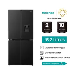 Hisense - Refrigeradora Bottom 392 Litros Negro RQ3P431NMBA