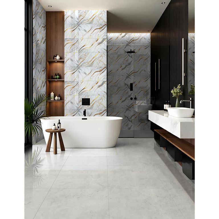 Cerámica Marmolizado Gris Claro Jaisel 30x60cm 1.62m2