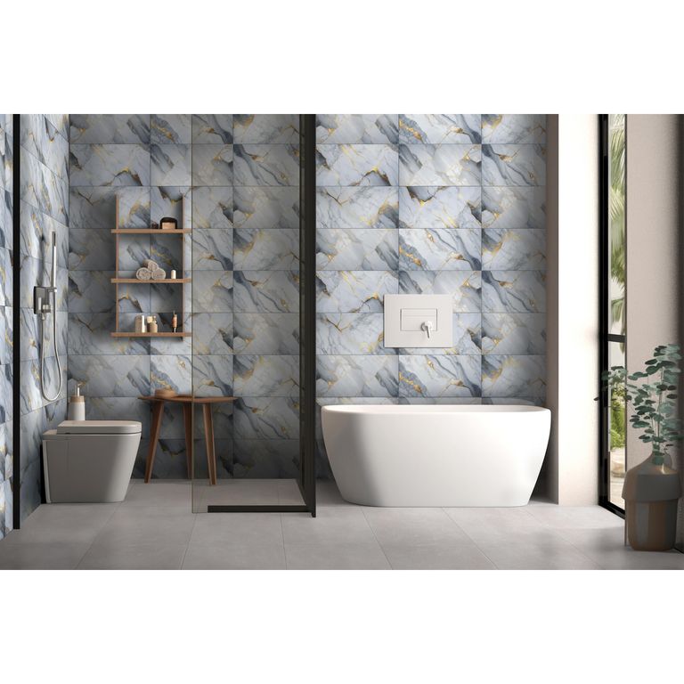 Cerámica Marmolizado Gris Claro Bangald 30x60cm 1.62m2