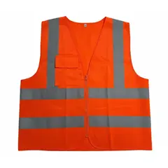 undefined - Chaleco de Seguridad Naranja C/Cierre y Bolsillo TIPO H