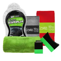 ECO-FULL - Autopack Juego de Paños y Esponjas para Vehículos