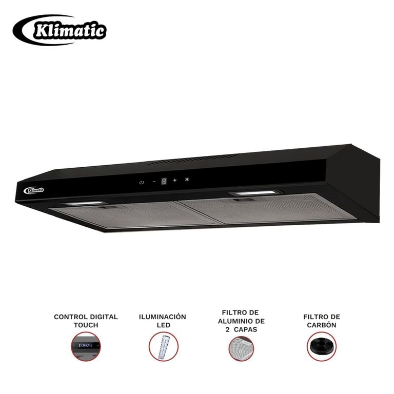 Campana Extractora Convencional 60cm Vento Black