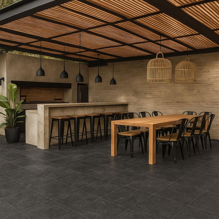 Rústicas STONE Negro 1.44 m2 .