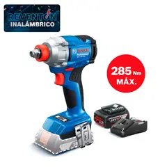 BOSCH - Atornillador/Llave de Impacto Inalámbrica GDX 18V 285 + Cargador GAL 18V-40 de 18V + Batería de Iones de Litio 18V GBA 18V 4.0Ah.