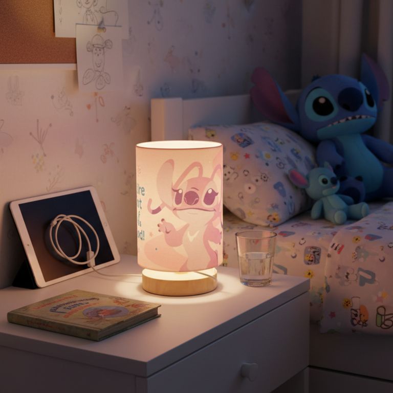 Lámpara De Mesa Stitch Y Angel 10.8x16.5 Cm