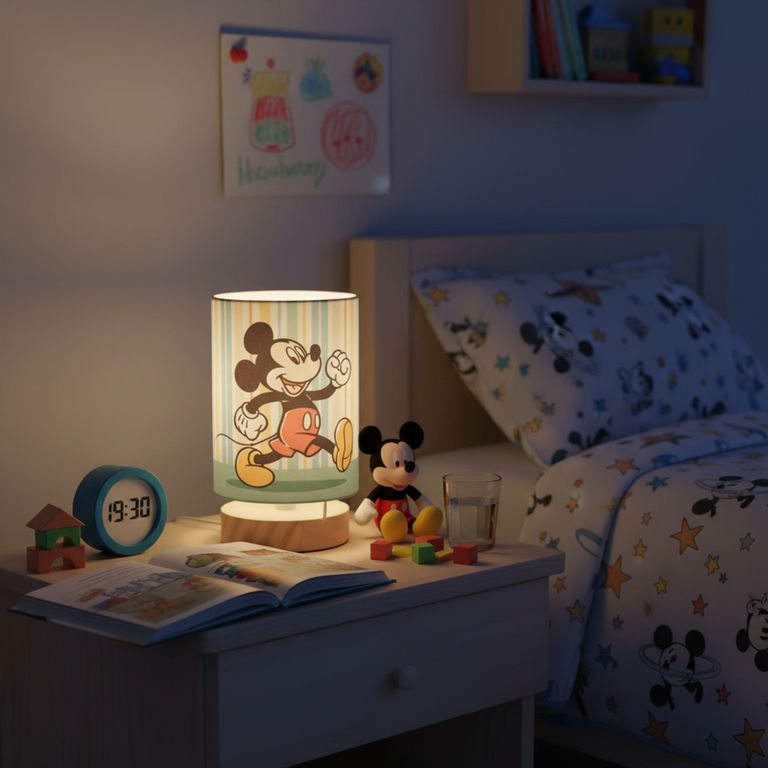 Lámpara De Mesa Mickey Y Pluto 10.8x16.5 Cm