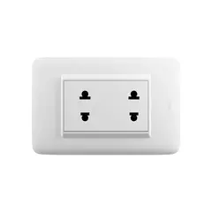 BTICINO - Tomacorriente Universal Doble 16A Doméstico Placa Blanco