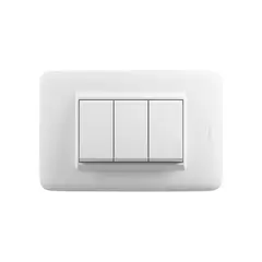 BTICINO - Interruptor Unipolar Triple 10A Doméstico Placa Blanco