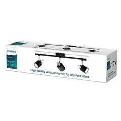 PHILIPS - Barra LED Meranti 3 Focos Negro