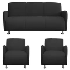 CASA BELLA - Sofá 5 Cuerpos Naomi 300x80x70cm Negro