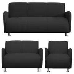 CASA BELLA - Sofá 6 Cuerpos Naomi 343x80x70cm Negro