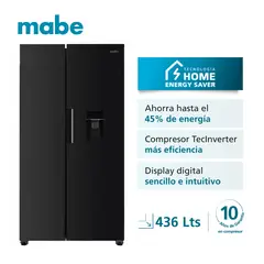 Mabe - Refrigeradora Side by Side No Frost 436 Litros Black Steel MSD480LMRPS0