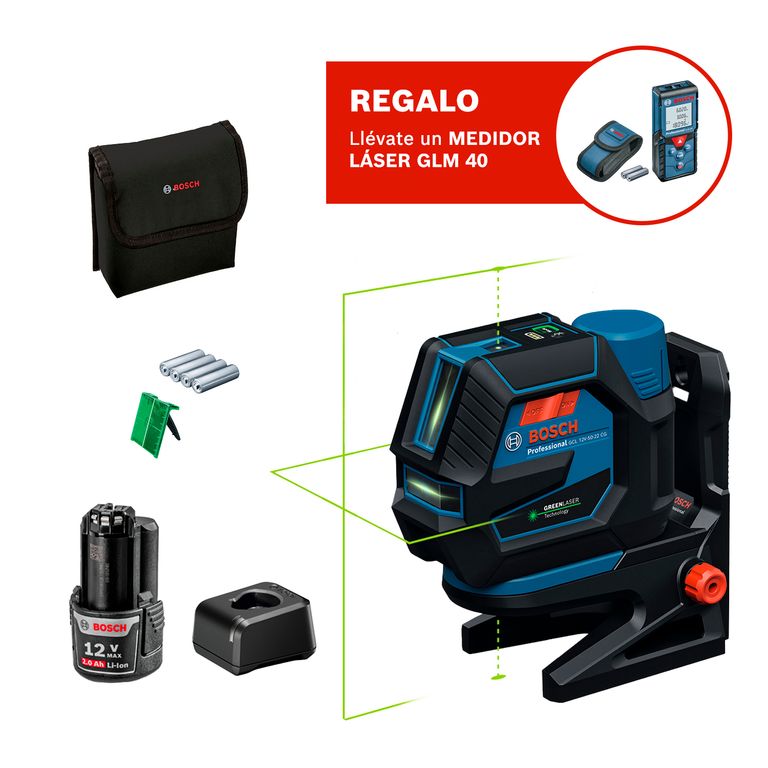 Nivel Láser GCL 12V-50-22 CG + Batería y cargador 12V + Regalo: Medidor GLM 40.