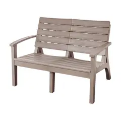 REYPLAST - Juego de Living Seccional de Terraza Roble 2 Personas Marrón