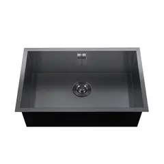 RECORD - Lavadero Vesubio Negro 1 Poza Acero Inoxidable 68x22x22cm.