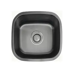 RECORD - Lavadero Antártico Negro 1 Poza Acero Inoxidable 47.5x20x20cm.