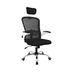 BONNO - Silla de Oficina con Cabecera Evok Negro/Blanco