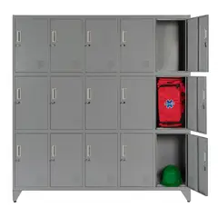 MALETEK - Locker Metálico MK5-03 15 Puertas Porta Candado.
