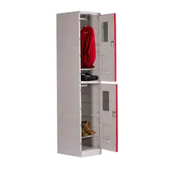 MALETEK - Locker ABS LP1-02 Con Llave Doble Puerta Color Rojo