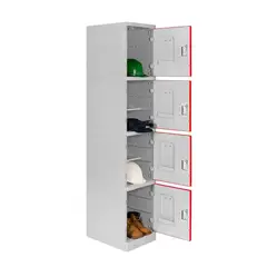 MALETEK - Locker ABS LP1-04 Con Llave Doble Puerta Color Rojo.
