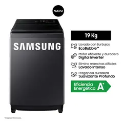 SAMSUNG - Lavadora Carga Superior 19kg Gris Grafito WA40F19E7CPE