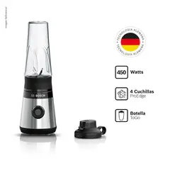 Bosch - Licuadora Miniblender 0.6lt Inoxidable MMB2111M.
