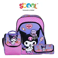 SCOOL - Mochila Niña Set 3 Piezas Kuromi
